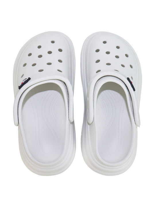 koniaris Women's Leather Anatomic Clogs White