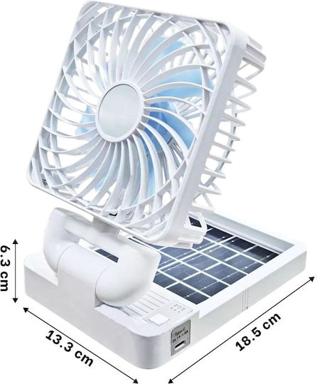 Car Fan Solar Panel Portable Rechargeable Foldable Very Powerful Made Abs 3 Power Levels White