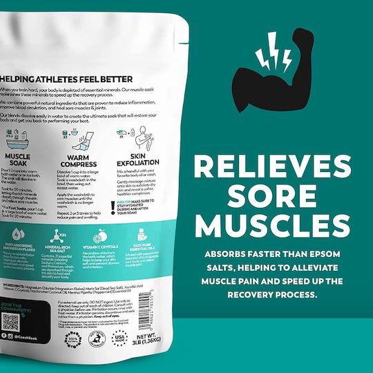 Muscle Recovery Bath Soak Cooling Peppermint 1.36kg