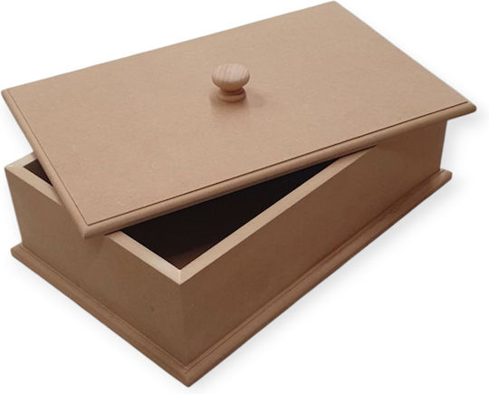 Дървена Кутия Капак Дръжка Mdf 37x24x11.5см