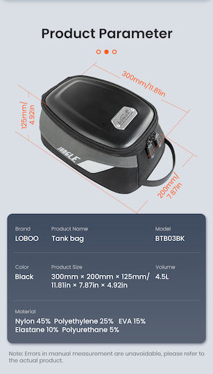 Loboo Motorcycle Tank Bag for Tank Cover