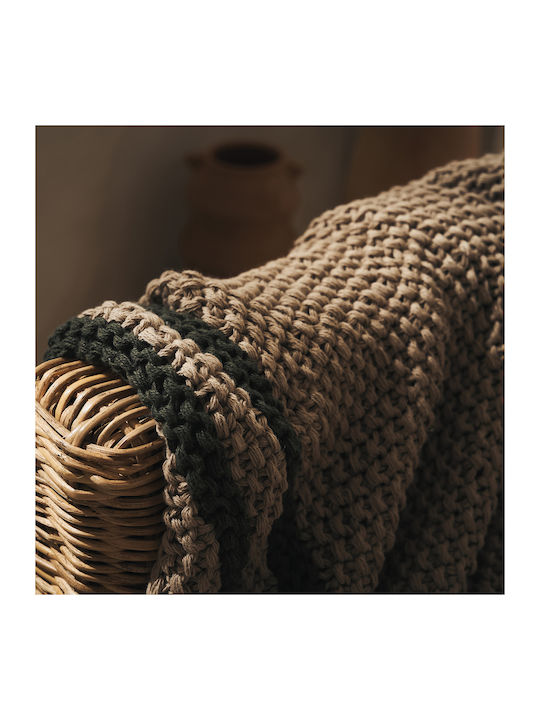 Gofis Home Poema Ριχτάρι Πολυθρόνας Πλεκτό 140x180εκ. Καφέ