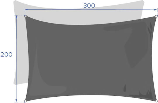 Hesperide Ορθογώνιο Πανί Σκίασης Γκρι 2x3m 180gr/m²