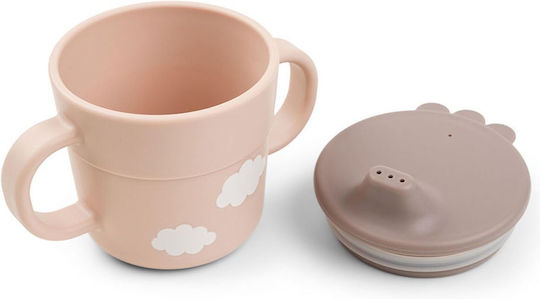 Done by Deer Feeding Set Happy Clouds made of Plastic with Non-Slip Base Pink Happy Clouds 4pcs