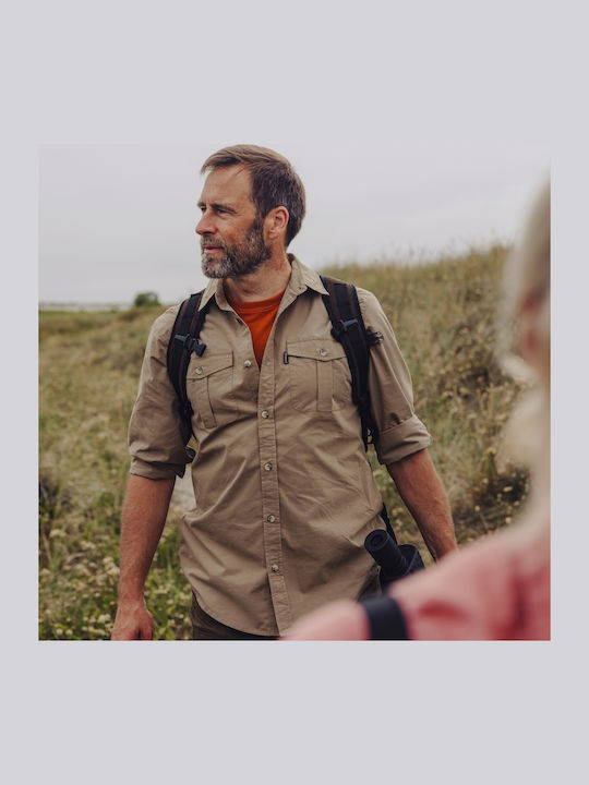 Дълъг ръкав Памучен Риза Едноцветен Safari