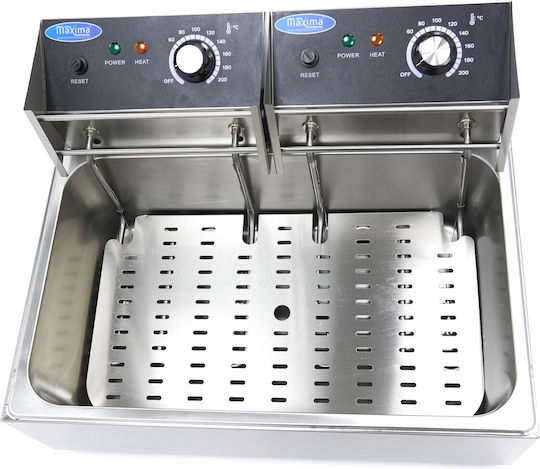 Maxima Holland Elektrische Fritteuse Doppel 2.5kW Kapazität 2x15lt