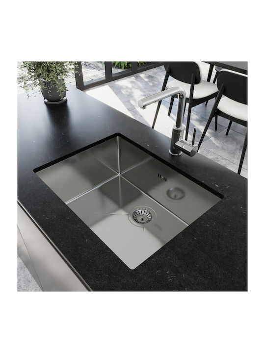 Helika Helika Enna Υποκαθήμενος Νεροχύτης Inox Μ59xΠ45cm Ασημί