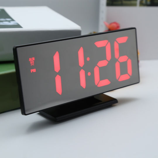 Tisch-Digitaluhr mit Wecker Rot DHS60KMBM