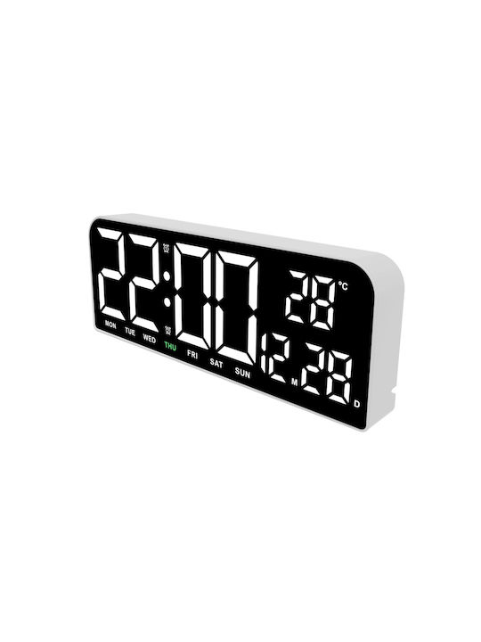 Ceas Digital de Masă cu Alarmă Alb D1M8DWYBM