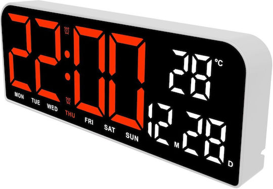 Επιτραπέζιο Ψηφιακό Ρολόι LED με Ξυπνητήρι Κόκκινο DZM8DWYBM