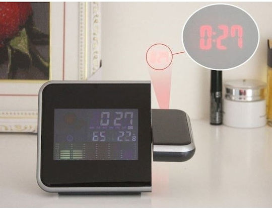 Tabletop Digital LED Clock With Black Alarm Clock D46SVSBBM