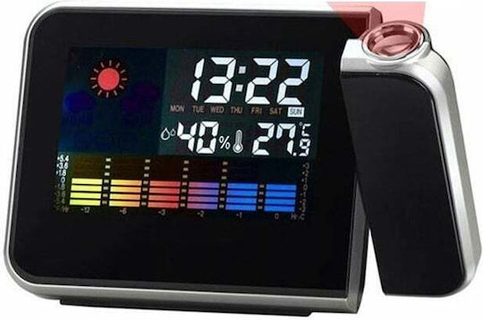 Tabletop Digital LED Clock With Black Alarm Clock D46SVSBBM