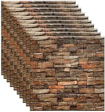 Set 5 Self-adhesive Wallpapers Foxmag24 3d Brick Waterproof 70 Cm X 77 Cm Brown Set 5 Self-adhesive Wallpapers Foxmag24 3d Brick Waterproof 70 Cm X 77 Cm Brown