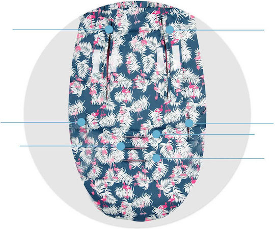 Ricokids Elmi Sac de picioare pentru cărucior Albastru cu căptușeală de catifea 95x48εκ.