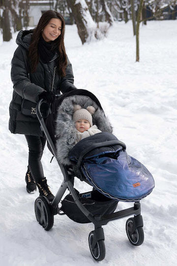 Sensillo Aspen Universal Waterproof Stroller Footmuff Gray with Fleece Lining 95x45cm