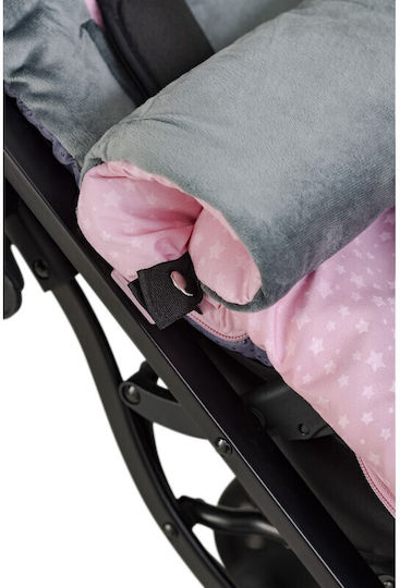 Interbaby Panda Luna Universal Kinderwagen-Fußsack Rosa 90x46εκ.