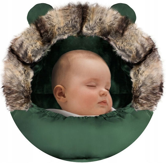 Ricokids Elmi Sac de picioare pentru cărucior Verde cu căptușeală de catifea 95x48εκ.