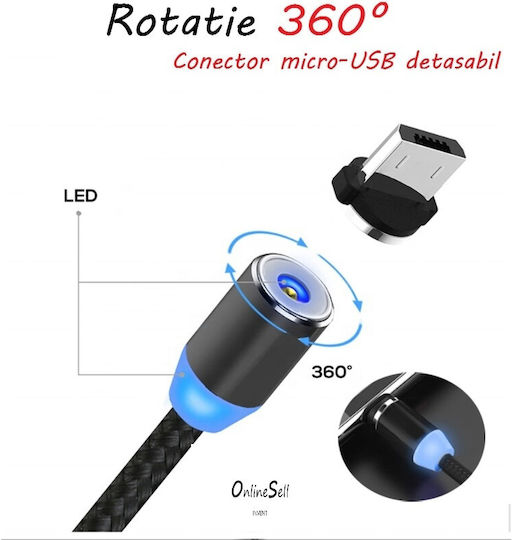 1m Magnetic / LED USB 2.0 to micro USB Cable (DY4DPMMBM)