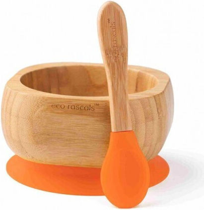 Tommee Tippee Set de hrănire din Bambus cu Bază Antiderapantă Portocaliu 4buc