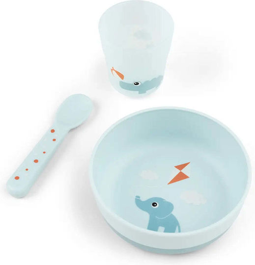 Done by Deer Feeding Set made of Plastic Blue 3pcs