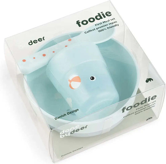 Done by Deer Feeding Set made of Plastic Blue 3pcs
