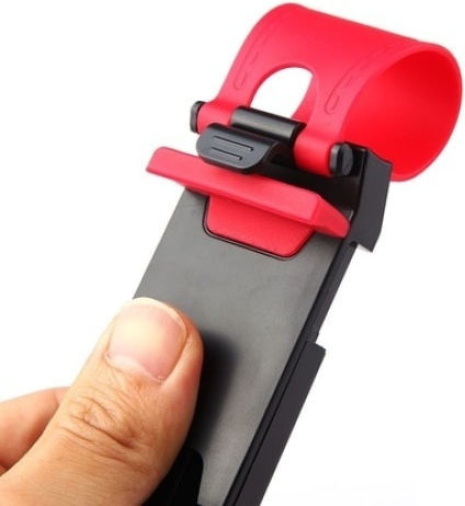 Suport Auto pentru Telefon cu cârlige reglabile Roșie