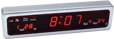 Wanduhr Digital Kunststoff Transparent 31.5x8.5cm