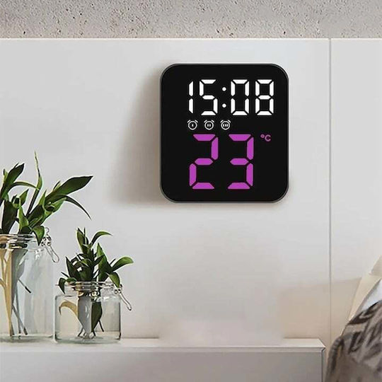 Wanduhr Digital Lila 11x10cm