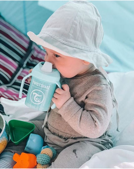 Twistshake Educational Sippy Cup Silicone with Handles Blue for 4m+m+