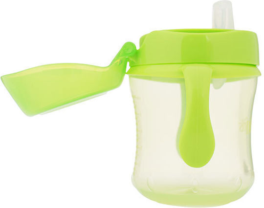 Dr. Brown's Educational Sippy Cup Plastic with Handles Green Light green for 6m+m+ 180ml