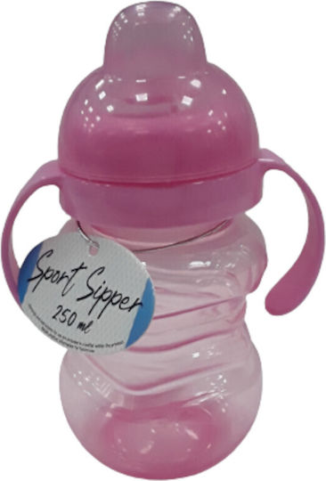 Lorelli Sport Sipper Educational Sippy Cup Plastic with Handles Pink Pink for 6m+m+ 250ml