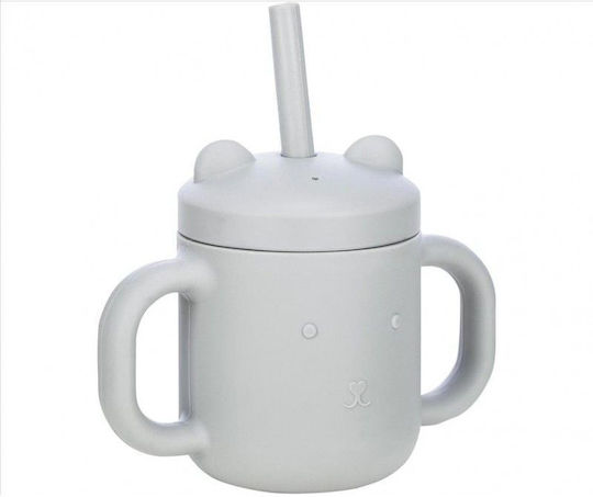 FreeOn Lern-Trinkflasche Silikon mit Griffen Gray für 6m+m+