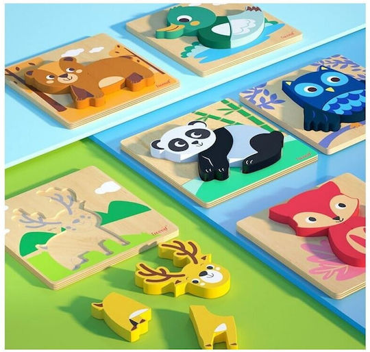 Wooden Kids Peg Puzzle Panda for 12+ years old+ Years 4pcs iwood