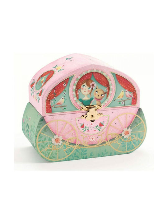 Djeco Djeco Kids Room Decor Accessories Princess Car Wooden Jewelry Box Green