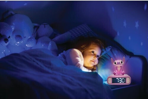 Disney Stitch Angel 3D Schreibtischuhr mit Nachtlicht RL800D1
