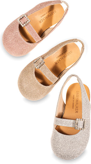 Babywalker Silver Baptism Fabric Pumps