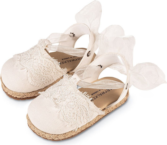 Babywalker Ecru Baptism Fabric Espadrilles