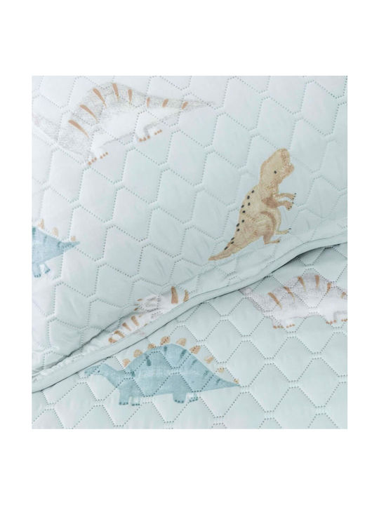 Borea Set Kids Single Quilt with Pillowcase Stompy Pistachio 160x220cm