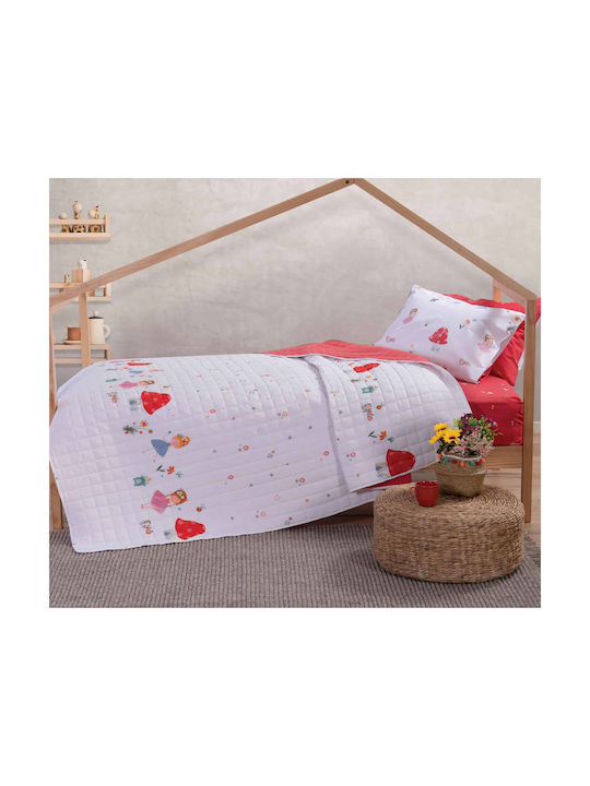 Nef-Nef Homeware Kids Quilt Single Fairy World White 180x240cm
