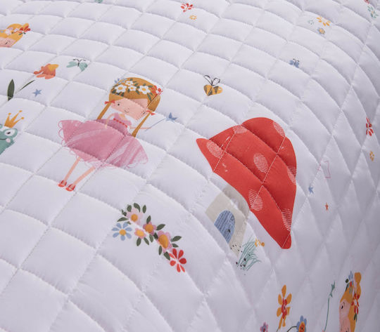 Nef-Nef Homeware Kids Quilt Single Fairy World White 180x240cm
