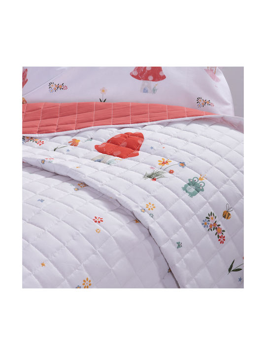 Nef-Nef Homeware Kids Quilt Single Fairy World White 180x240cm