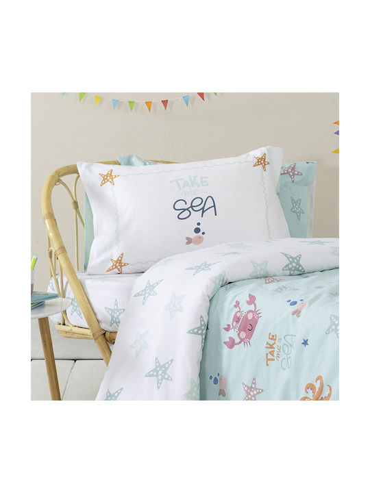 Nima Kids Quilt Single Take Me To The Sea Turquoise 160x240cm
