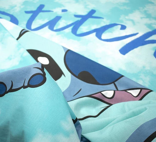 Disney Bettwäsche-Set Einzel Baumwolle Stitch 822 Turquoise 160x240cm 2Stück