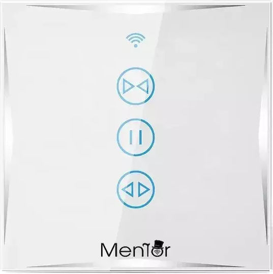 Încastrat Comutator de Perete Wi-Fi Obturator rulou Triplu cu Cadru Alb