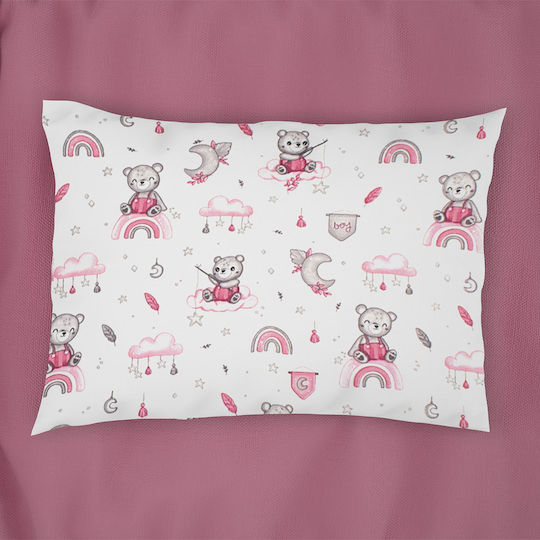 Dimcol Комплект чаршафи Единично Памучни White-pink 160x240см 3бр