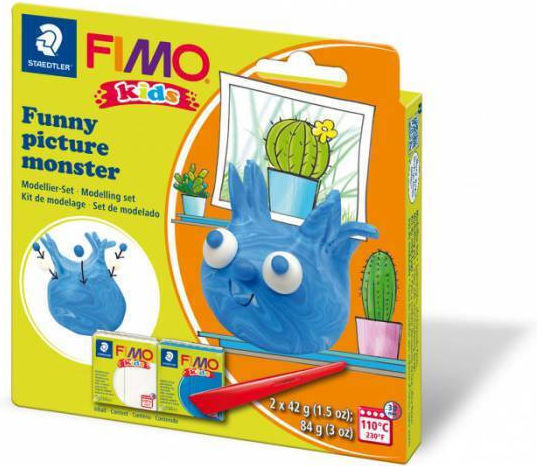 Staedtler Fimo Kids Funny Picture Monster Παιδικός Πολυμερικός Πηλός Πολύχρωμος 84gr