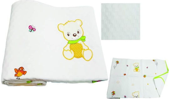 Beboulino Одеяло Детско легло Bear Pique Бяло 117x145см.