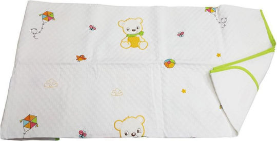 Beboulino Одеяло Детско легло Bear Pique Бяло 117x145см.