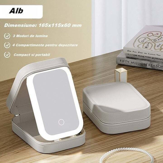 Organizator Cosmetice Cu Separatoare Alb 16.5x11.5x6cm