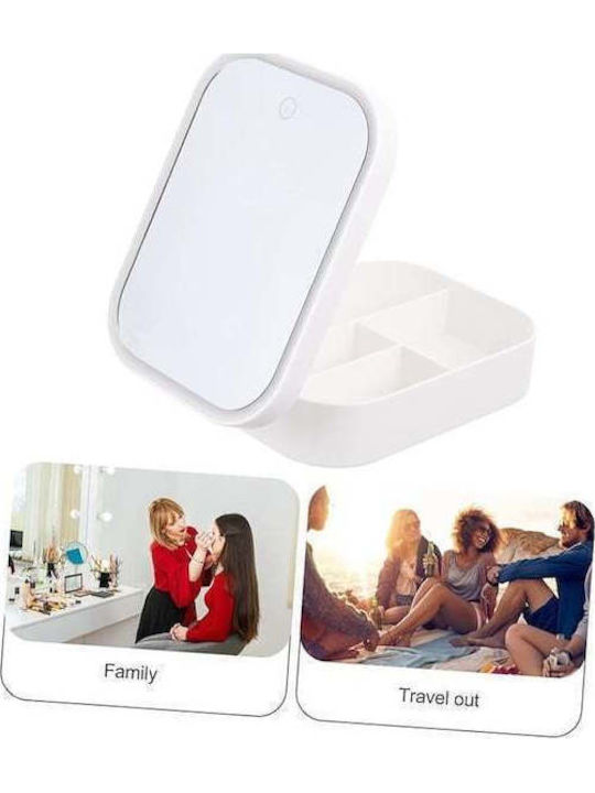 Organizator Cosmetice Cu Separatoare Alb 16.5x11.5x6cm